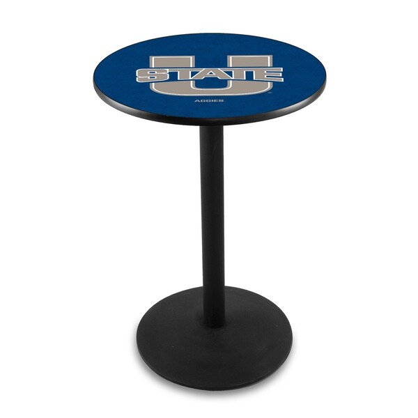 42" Blk Wrinkle Utah State Pub Table
